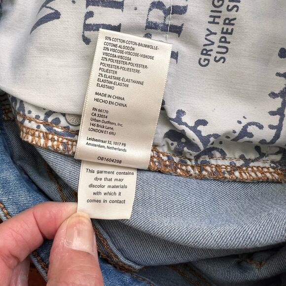 We The Free Denim Stretchy Jeans Women Sz 27 Faded Blue GRVY High Rise Skinny - Picture 7 of 10